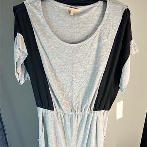 Gibson Latimer Heather Gray Maxi Dress with Black Side Panels